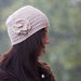 Cappello cloche lana alpaca naturale all'uncinetto
