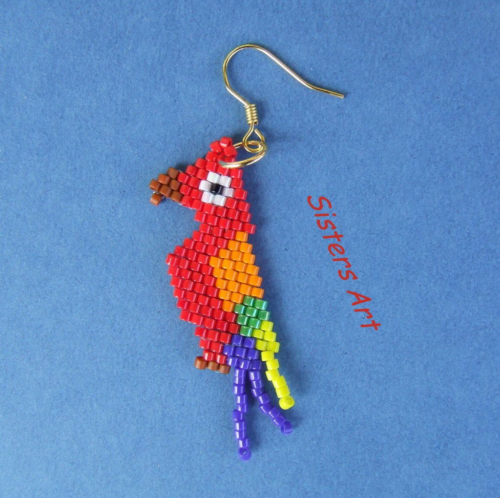 YAYAKO Halloween Pirate Pappagallo Orecchini Dangle Acrilico Arcobaleno Uccello Gioielli Scarlet Macaw Pappagallo Regali per Donna Ragazze Charms (Cappello Pappagallo Blu