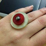 anello bottoni bianco e rosso
