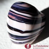 Tigrato - Anello a fascia in vetro di Murano colore Viola Fatto a mano