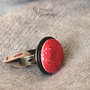 Anello Boho con cabochon vintage rosso - A.4.2016