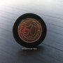 Anello con moneta italiana  vintage fuori corso "50 lire" del 1996 su bottone vintage