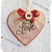 Cuore San Valentino shabby in legno con scritta Love