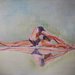 Ginnasta disegno originale ad acquerello matite e gesso, disegno artistico / Gymnast design original painting watercolor pencils and wax