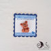 Card Art battesimo segnposto orsetti etichetta quadrata blu navy 