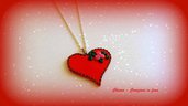 Collana con ciondolo in fimo elegante handmade rosso idee regalo san valentino donna 