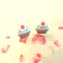 ORECCHINI PERNO  -CUPCAKE con ciliegina    - FIMO - adatto anche a bambine  - kawaii