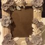 Portafoto legno con fiori 