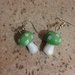 orecchini in vetro resina forma funghetto verde idea regalo donna bambina