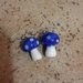 orecchini in vetro resina forma funghetto blu idea regalo donna bambina