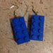 orecchini pendenti con mattoncini LEGO BLU