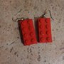 orecchini pendenti con mattoncini LEGO ROSSI