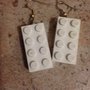 orecchini pendenti con mattoncini LEGO BIANCHI