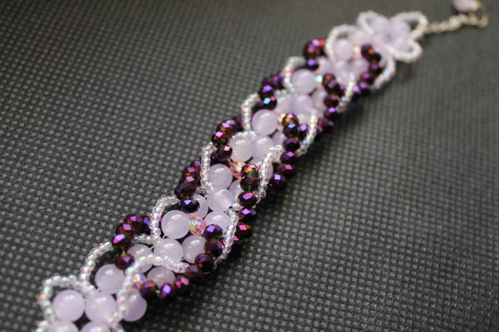 COAI Bracciale In Pietre Naturali Quarzo Rosa E Labradorite – Energetico Con Ciondolo Loto - 5