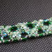 Braccialetto con cristalli verde smeraldo e cristalli verde chiaro