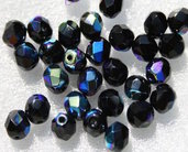20 perle mezzo cristallo JET ( NERO ) IRIS - 6 mm