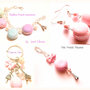 PARURE BRACCIALE + COLLANA + ORECCHINI + PORTACHIAVI MACARON ROSA TORRE EIFFEL FASHION PARIS FRENCH 