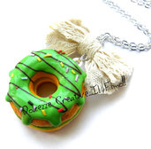 Collana- Donut - Ciambella con glassa verde e fiocco - idea regalo