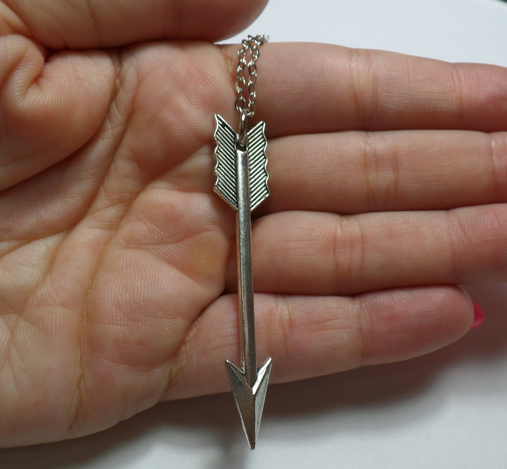 Ciondolo Con Punta Di Freccia In Ossidiana Nera: Collana Con - Foto 2