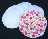 set di 6 coppette assorbilatte lavabili (pois fuchsia) / set of 6 cloth nursing pads