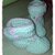 Stivaletti  da bambino realizzati ad uncinetto in  lana anallergica bianca e rosa - modello Ariete -