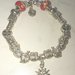 Bracciale con perle in argento tibetano e perle rosse 