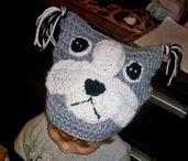 Cappellino Berretta cagnolino realizzata ad uncinetto in lana o cotone -Modello fedele-