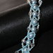 Braccialetto azzurro con perle , cristalli e perline