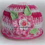 cappellino uncinetto bimba sfumature in rosa linea primavera