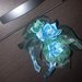 Cerchietto con fiori azzurri e verde acqua