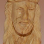 Mezzo busto Gesù in legno d'ulivo