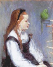 Morisot - La Ragazza con il Pappagallo - Schema Punto Croce Riproduzione Arte