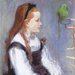 Morisot - La Ragazza con il Pappagallo - Schema Punto Croce Riproduzione Arte