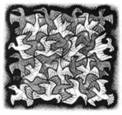 Escher - Sole e Luna - Schema Punto Croce Riproduzione Arte