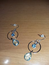 orecchini con pietra azzurra