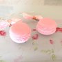 NOVITA PRIMAVERA  - fimo - ORECCHINI  MACARONS con fiocco a pois - ROSA