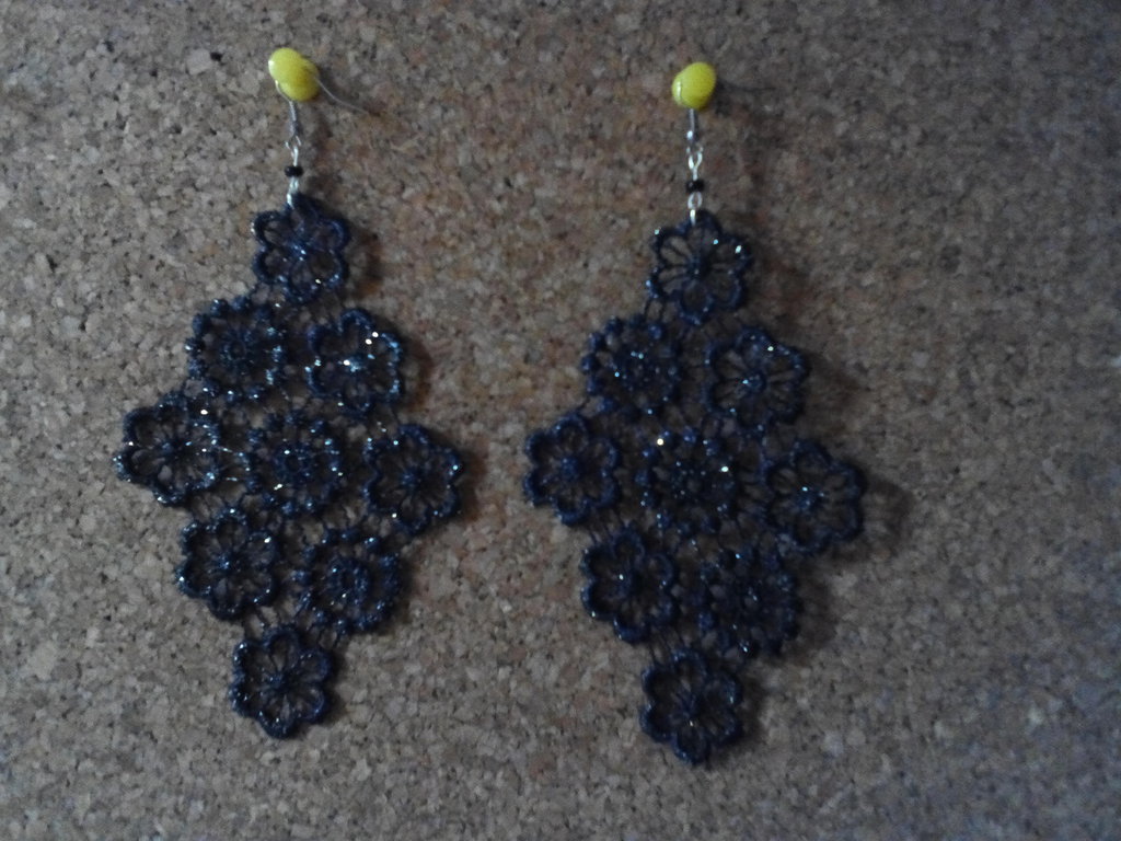 ArteRicamo&Bijoux Orecchini Pizzo Con Pendenti Mod.Galaxy - Gioiell - Foto 7