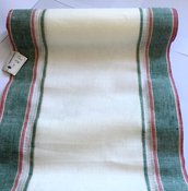 Bordo Lino Bianco con Bande Verde, Rosso  - Altezza 34 cm - Vaupel & & Heilenbeck 