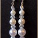 Orecchini chiodino con perle bianche e rondelle trasparenti 