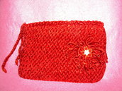 borsa elegante fatta a mano in velluto rosso media
