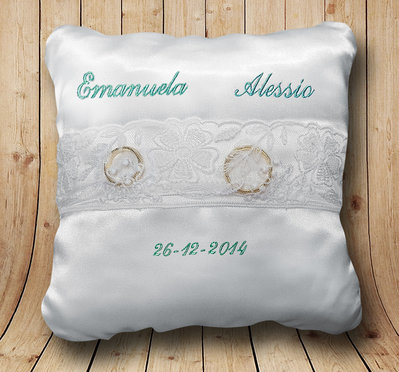 Cuscinetto cuscino porta fedi personalizzato ricamo dei nomi e data  matrimonio scegli colori