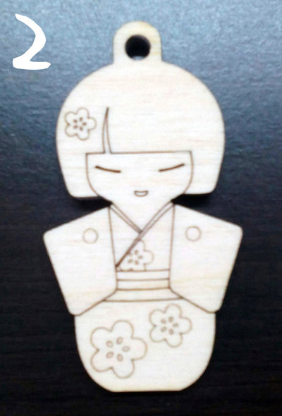 Kokeshi portachiavi in legno Kokeshi portachiavi in legno
