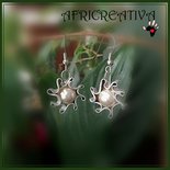 Orecchini A Forma Di Fiore In Ottone Placcati In Oro 24k Con