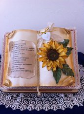 Originale libro con decorazione in porcellana fredda e dedica personalizzata