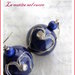 Orecchini S.Valentino in Blu - Legno dipinto cuore in filo metallico e strass