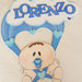 Fiocco nascita paracadute bebè per bimbo personalizzabile banner name nuvoletta