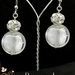 Orecchini con perle di vetro foglia d'argento e Strass Swarovski 