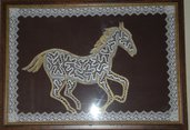 Quadro Pergamena con raffigurato un Cavallo