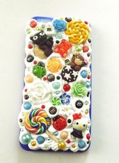 Cover per cellulare iphone 6 plus realizzata a mano con fimo,cernit,resina,perle,idea regalo