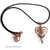 Collana con cuore in rame wire goccia swarovski